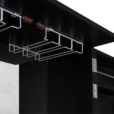 BAR ALTO MALBEC 2 PUERTAS AMPLIO ESPACIO WENGUE CON PORTACOPAS - 7