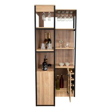 BAR ESQUINERO MAGNUM 1 PUERTA MIEL CON PORTACOPAS - 4