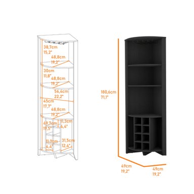 BAR ESQUINERO ESSENTIAL WENGUE 180X49X49 CM - 3