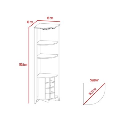 BAR ESQUINERO ESSENTIAL WENGUE 180X49X49 CM - 10