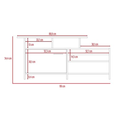 RACK TV 32' LIMA 1 PUERTA 54,4X119X35,2 CM WENGUE - 8
