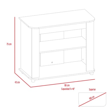 RACK TV 40' MAORI ROVERE 75X90X45 CM - 6