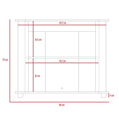 RACK TV 40' MAORI ROVERE 75X90X45 CM - 7