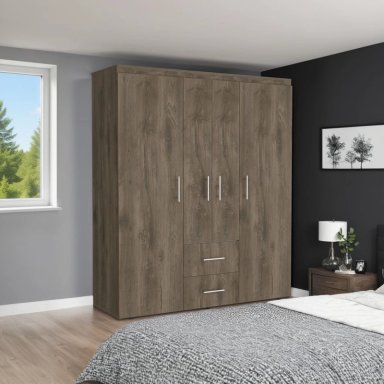 CLOSET 4 PUERTAS BARILOCHE ECO BELLOTA Y BLANCO 177,9X150,3X50,4 CM - 5