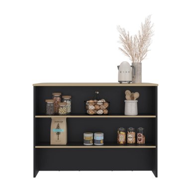 ISLA DE COCINA FENDI 90X120X60 CM WENGUE Y FRESNO EUROPEO - 4