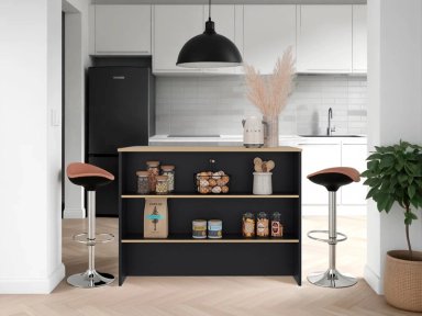 ISLA DE COCINA FENDI 90X120X60 CM WENGUE Y FRESNO EUROPEO - 6