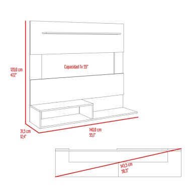 PANEL TV 55' BEIJING FRESNO EUROPEO Y WENGUE 120X140X31,5 CM - 7