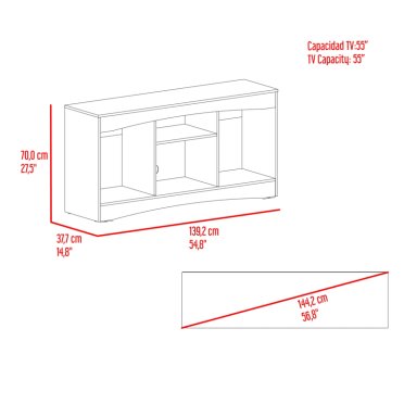 RACK TV55' FIORENZI 70X139,2X37,7 CM NOGAL Y WENGUE - 7