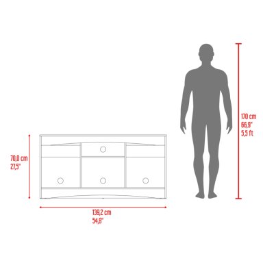 RACK TV55' FIORENZI 70X139,2X37,7 CM NOGAL Y WENGUE - 9
