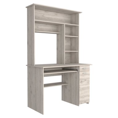 ESCRITORIO BIBLIOTECA 1 PUERTA 1 CAJON 180 180,7X110X58,3 CM CENIZA - 1