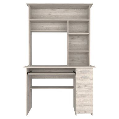 ESCRITORIO BIBLIOTECA 1 PUERTA 1 CAJON 180 180,7X110X58,3 CM CENIZA - 2