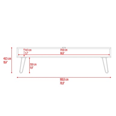 RACK TV75' LUFT DELGADO PATA ACERO ALTA 49,5X180X35 CM MIEL - 7