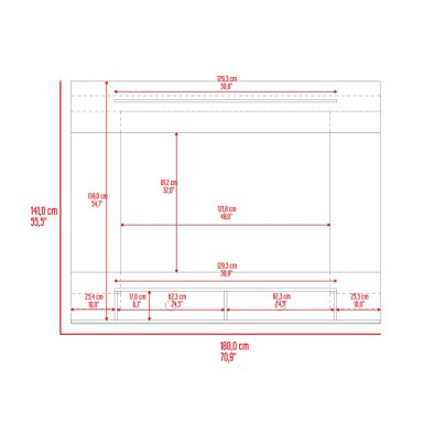 PANEL TV70' MONTANA 141X180X30 AVELLANA Y TIVOLI - 7