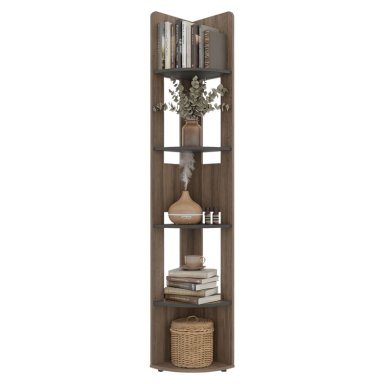 ESTANTE ESQUINERO HOME-E7 AVELLANA Y WENGUE 180,6X30,0X30,0 CM - 2
