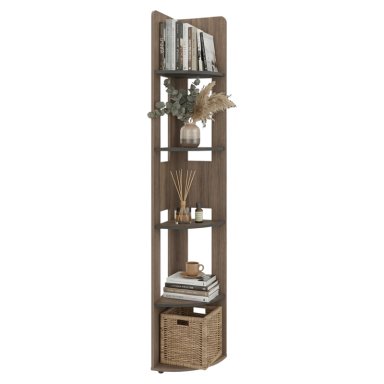 ESTANTE ESQUINERO HOME-E7 AVELLANA Y WENGUE 180,6X30,0X30,0 CM - 3
