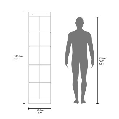 ESTANTE 1 PUERTA HOME-E5 AVELLANA Y WENGUE 180,6X45X31,4 CM - 7