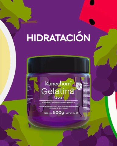GELATINA UVA RIZADOS Y ONDULADOS 500 GR KANECHOM - 2