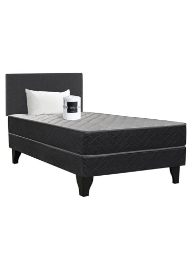 CAMA EUROPEA ZENIT 1,5 PLAZAS + RESPALDO + SABANAS + ALMOHADA 50 X 70 CM - 1