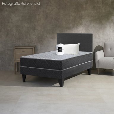CAMA EUROPEA ZENIT 1,5 PLAZAS + RESPALDO + SABANAS + ALMOHADA 50 X 70 CM - 5