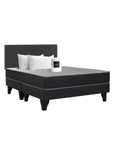 CAMA EUROPEA ZENIT 2 PLAZAS BASE DIVIDIDA + RESPALDO + SABANAS + PACK ALMOHADA 50 X 70 CM - 1