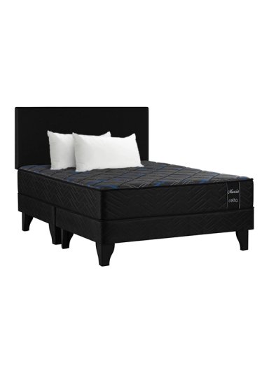 CAMA EUROPEA MURCIA 2 PLAZAS X 2 MT BASE DIVIDIDA + RESPALDO + PACK ALMOHADAS 50X70 CM - 1