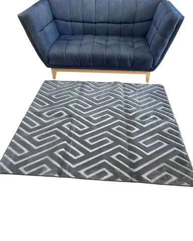 ALFOMBRA LIVING COMEDOR DISEÑO GEOMETRICO 160X200CM GRIS OSCURO - 1