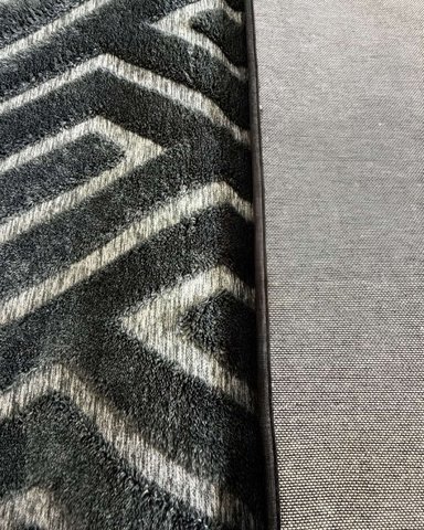 ALFOMBRA LIVING COMEDOR DISEÑO GEOMETRICO 160X200CM GRIS OSCURO - 3