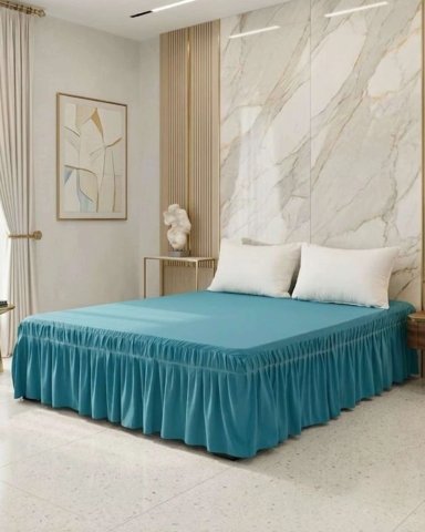 FALDON DE CAMA CON PLISADO ELEGANTE 2 PLAZAS - 2