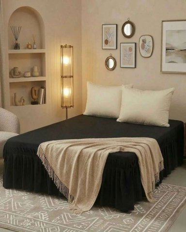 FALDON DE CAMA CON PLISADO ELEGANTE 2 PLAZAS - 3