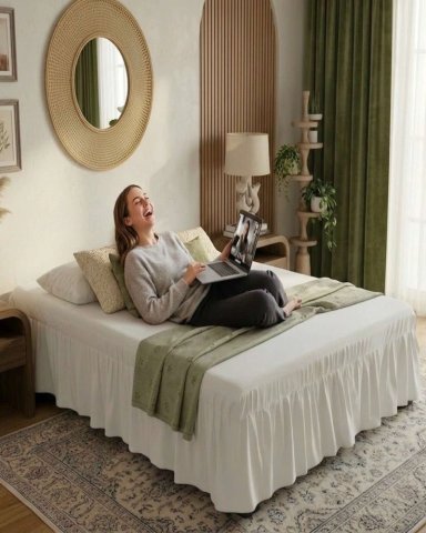 FALDON DE CAMA CON PLISADO ELEGANTE 2 PLAZAS - 5