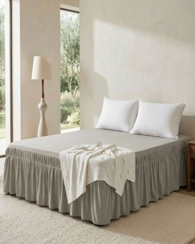 FALDON DE CAMA CON PLISADO ELEGANTE 2 PLAZAS - 2