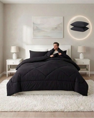 JUEGO DE CAMA CON PLUMON NORDICO SABANAS Y ALMOHADA KING - 1