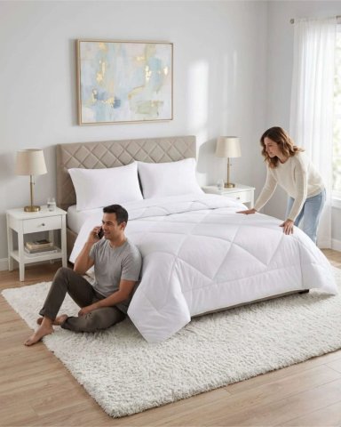 JUEGO DE CAMA CON PLUMON NORDICO SABANAS Y ALMOHADA KING - 3