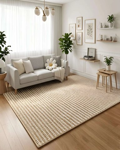 ALFOMBRA DE TEXTURA NATURAL NORDICA RECTANGULAR 200X300 - 2