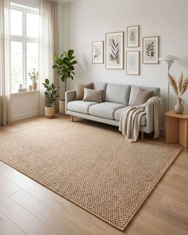 ALFOMBRA DE TEXTURA NATURAL NORDICA RECTANGULAR 200X300 - 2