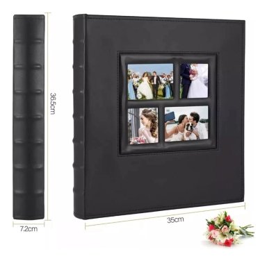 ALBUM FOTOGRAFICO NEGRO 600 FOTOS 10X15CM 60 PAGINAS BOLSILLOS TRANSPARENTES - 2