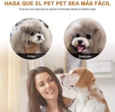 CORTADORA PELO PERROS Y GATOS USB RECARGABLE 4 CABEZALES ACCESORIOS - 5