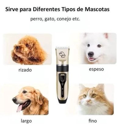 CORTADORA PELO PERROS Y GATOS USB RECARGABLE 4 CABEZALES ACCESORIOS - 6
