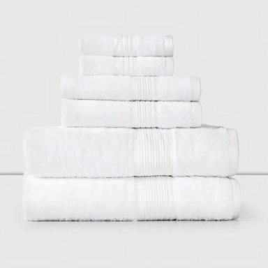 SE DE 6 TOALLAS 100% ALGODON MANO BAÑO VISITA CANNON HOME COLOR BLANCO LISA - 2