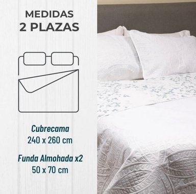 CUBRECAMA COBERTOR 2 PLAZAS QUILT REVERSIBLE - 2