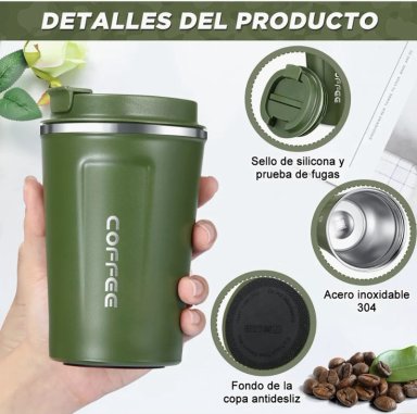 TERMO PARA CAFE VASO TE RMICO PORTATIL 380ML - 3