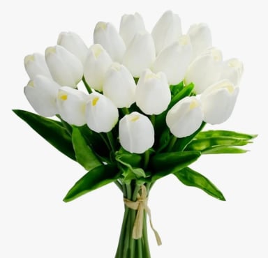 RAMOS DE 20 TULIPANES ARTIFICIALES BLANCO - 2