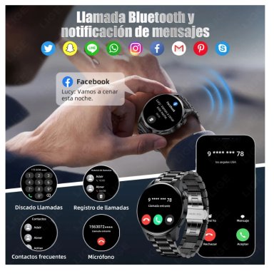 SMARTWATCH HOMBRE RELOJ INTELIGENTE ACERO INOXIDABLE - 4
