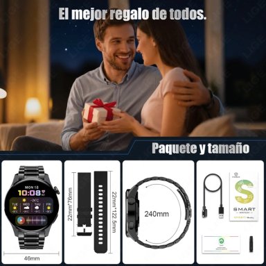 SMARTWATCH HOMBRE RELOJ INTELIGENTE ACERO INOXIDABLE - 5