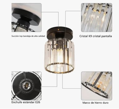 LAMPARA DE TECHO CRISTAL - 6