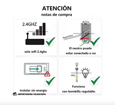 INTERRUPTOR INTELIGENTE WIFI SIN CABLE 1 CANAL - 3
