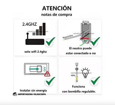 INTERRUPTOR INTELIGENTE WIFI SIN CABLE 3 CANALES - 3