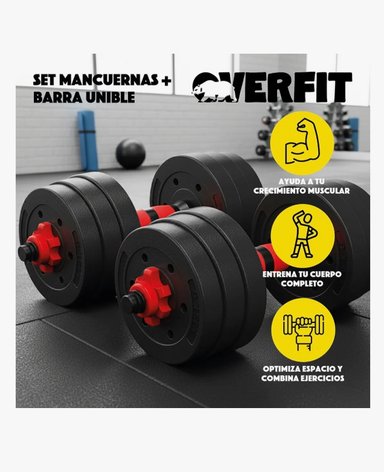 SET MANCUERNAS Y BARRA UNIBLES 20KG - 4
