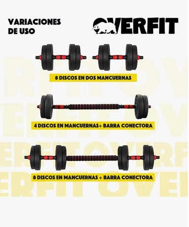 SET MANCUERNAS Y BARRA UNIBLES 20KG - 6