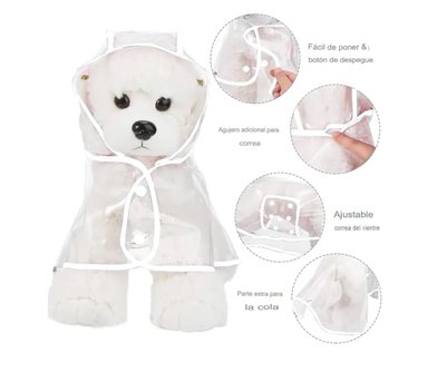 IMPERMEABLE TRANSPARENTE PARA PERRO M - 3